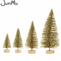 4Pcs Sisal Fiber Mini Christmas Tree 3Colors Snow Frost Small Pine Tree DIY Craft Desktop Decoration Christmas Ornaments